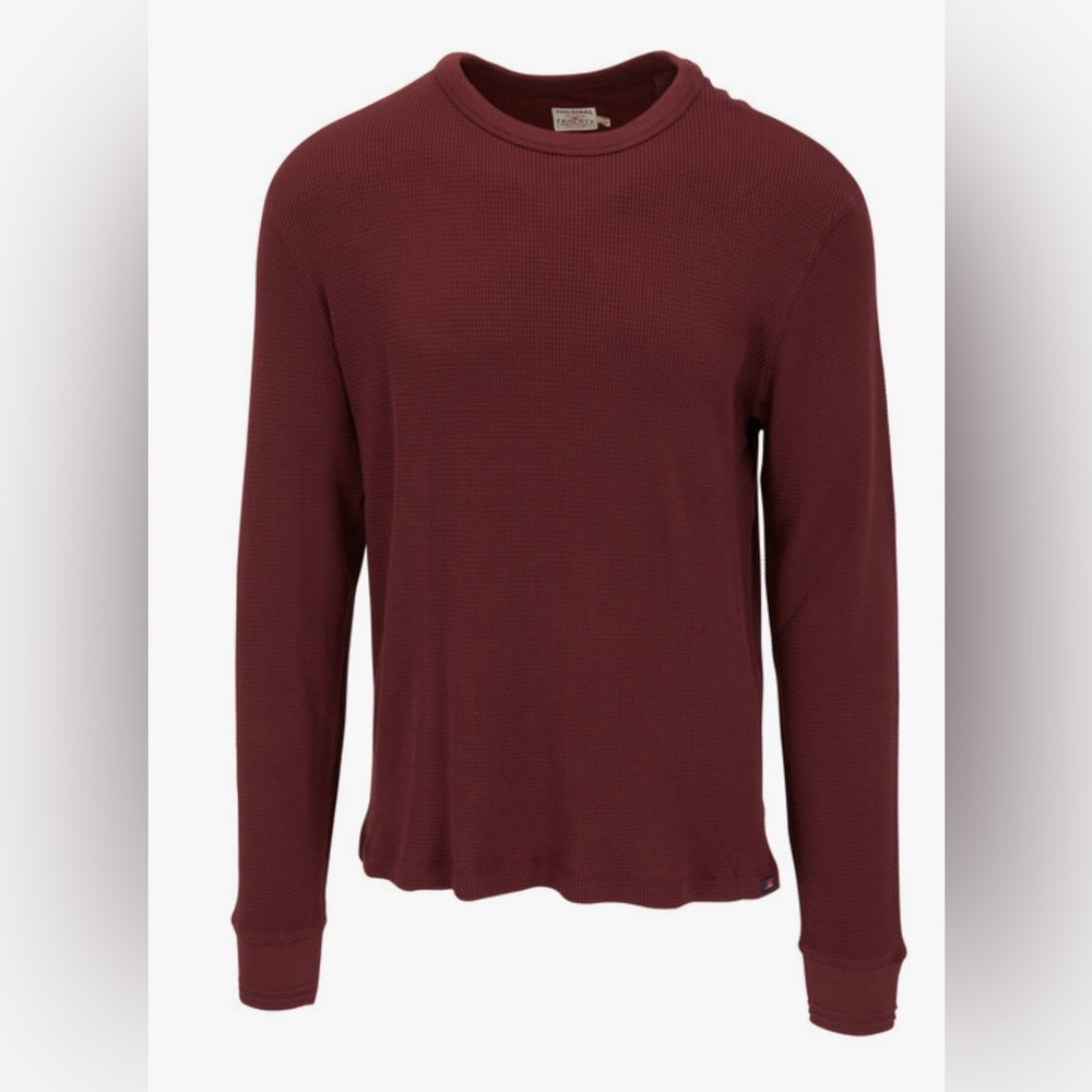 Faherty Men's Size XXL Legend Thermal Knitwear Burgundy Red Long Sleeve Shirt